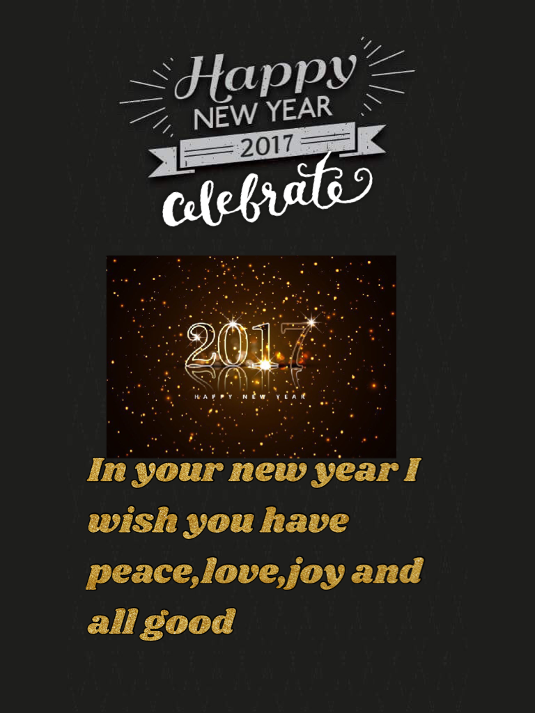 In your new year I wish you have peace,love,joy and all good