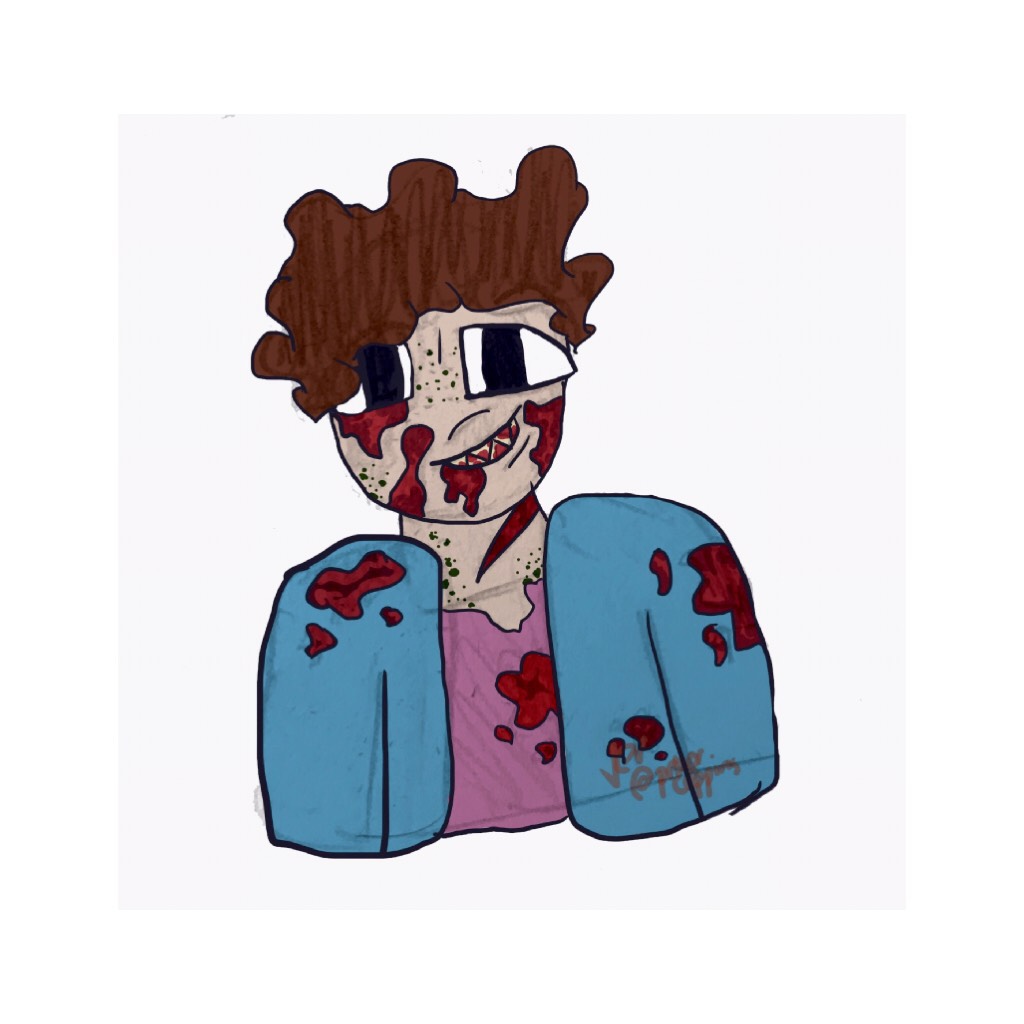a zombie boy from my au