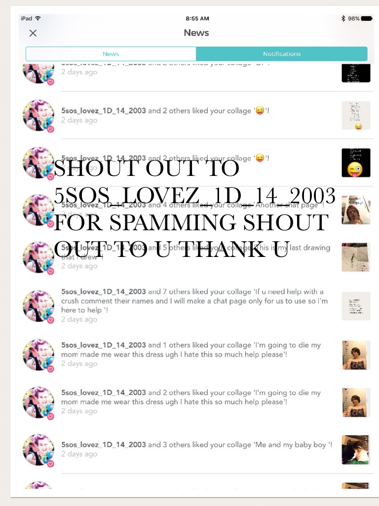 SHOUT OUT TO 5SOS_LOVEZ_1D_14_2003 FOR SPAMMING SHOUT OUT TO U THANK U 