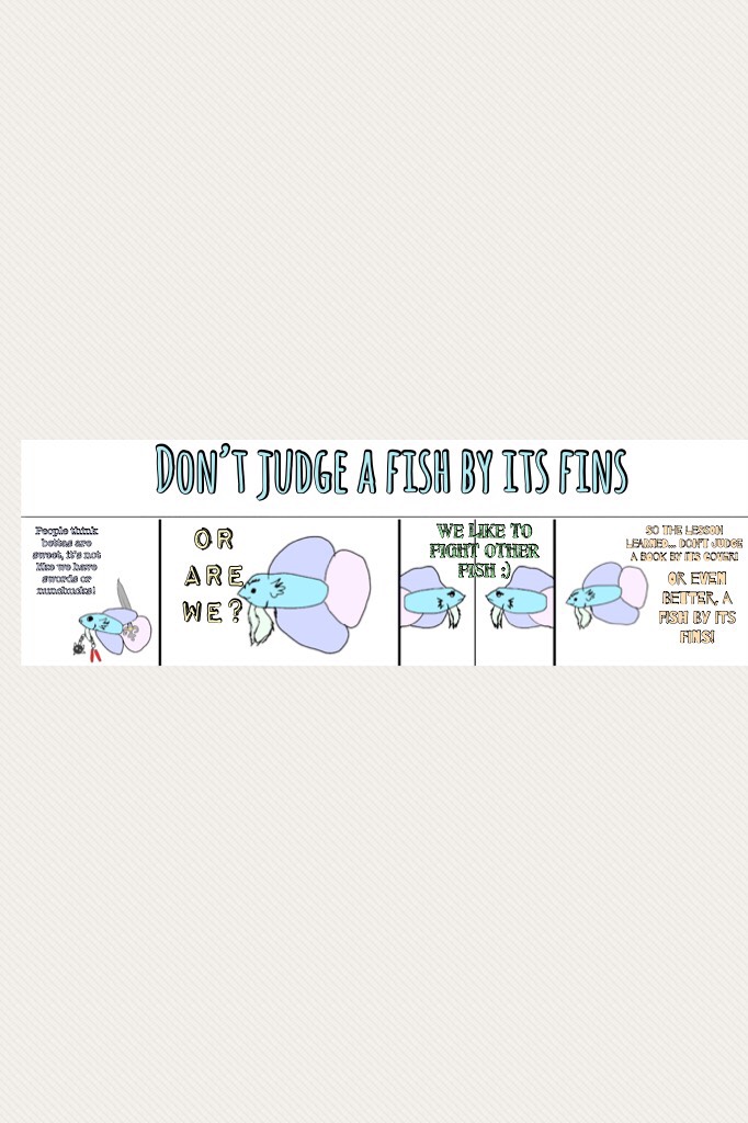 Don’t judge a fish by its fins comic! 