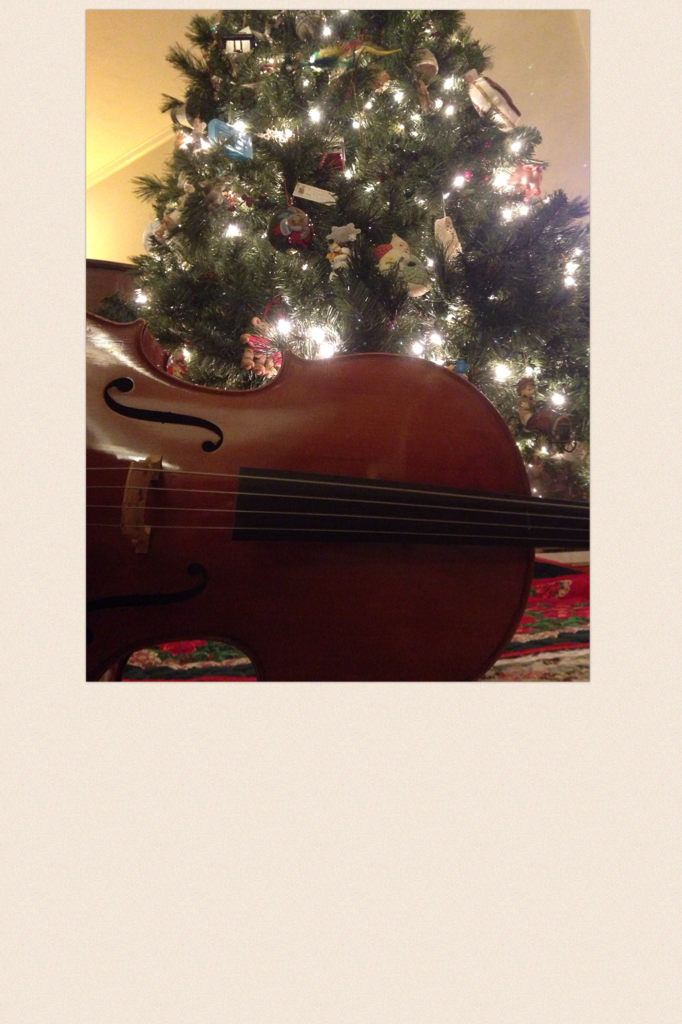 My cello and my Christmas tree!