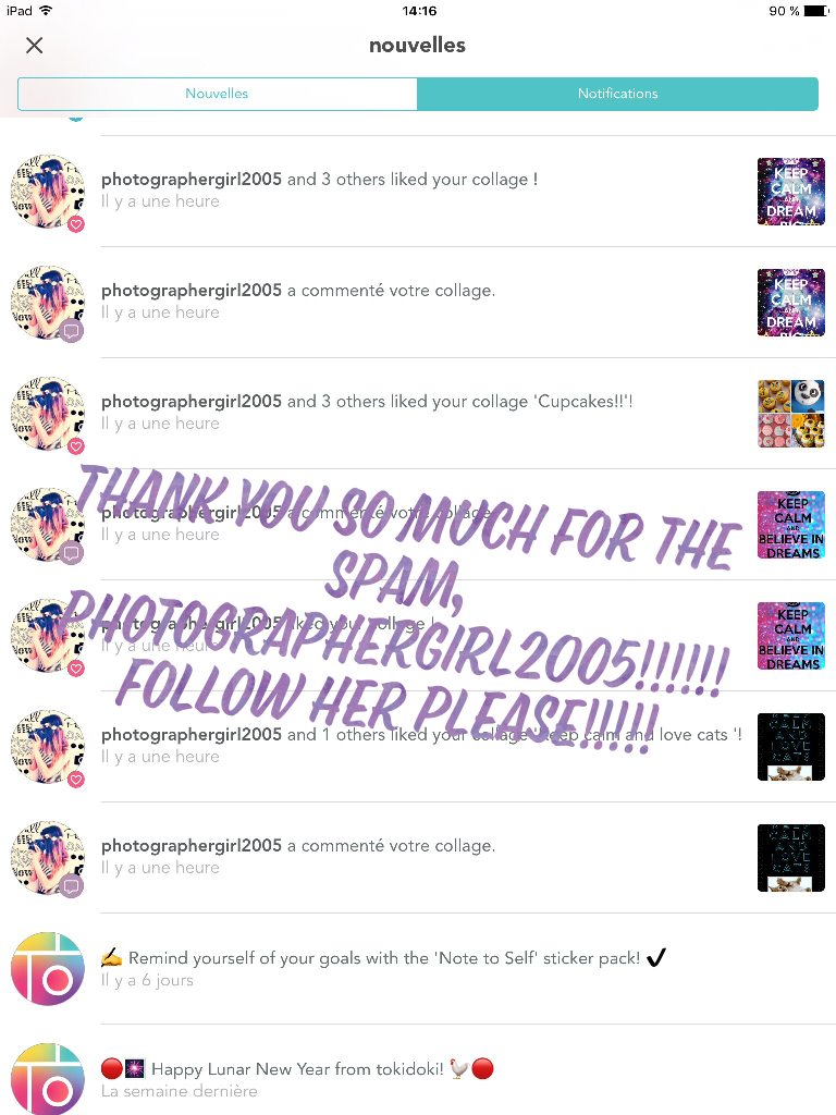 Thank you so much for the spam, photographergirl2005!!!!!!
Follow her please!!!!!