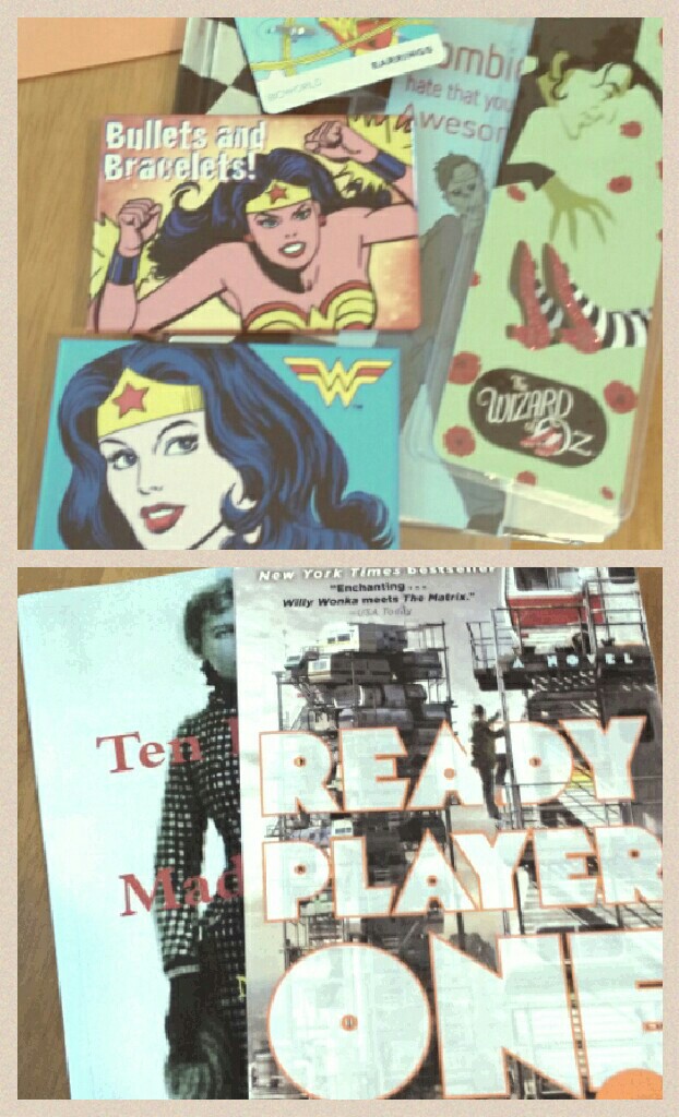 My amazing #ninjabookswap package! #readyplayerone #tendaysinamadhouse #wonderwoman