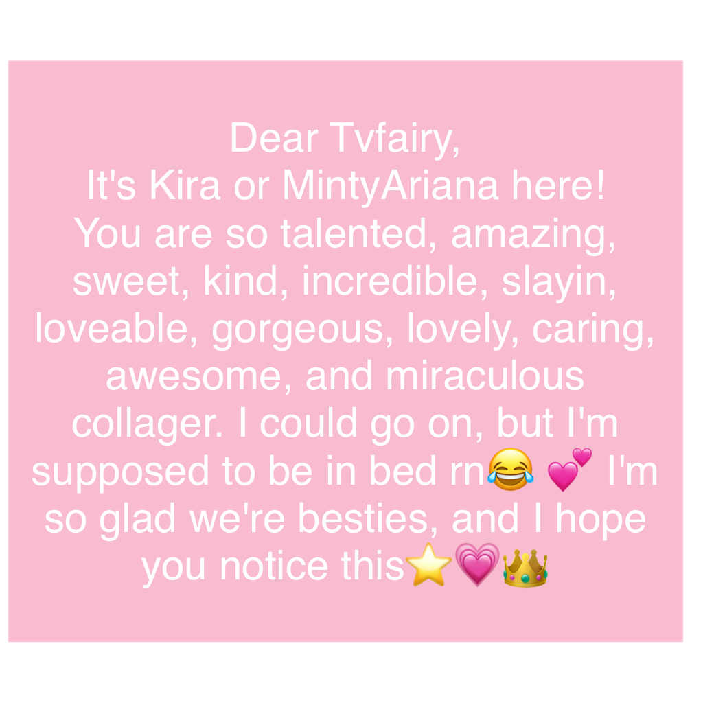 Tap
Hey it's me again, just thought I would spread the love for Tvfairy😍🌸⭐💦💘💓👑💖🎨🔔🎄