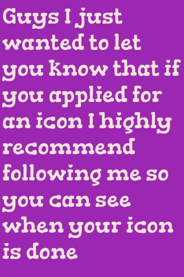 Apply for an icon!!