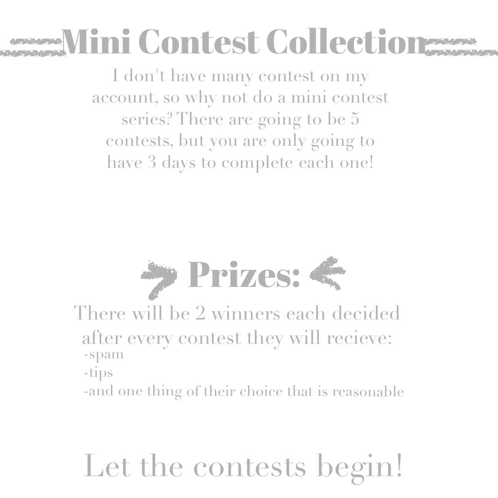 First contest will be posted soon! Please enter them! They will be pretty simple contests!