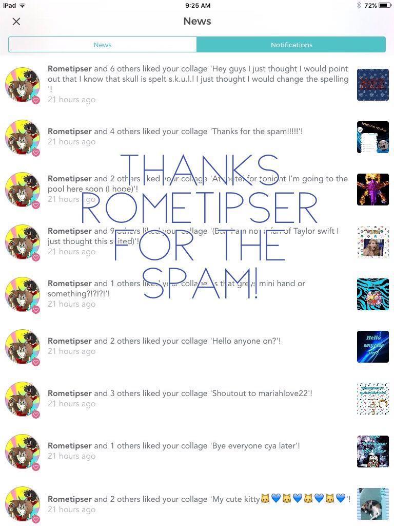 Thanks rometipser for the spam!