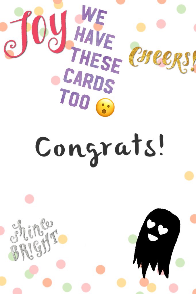 We have these cards too 😮 congrats guys 🤝