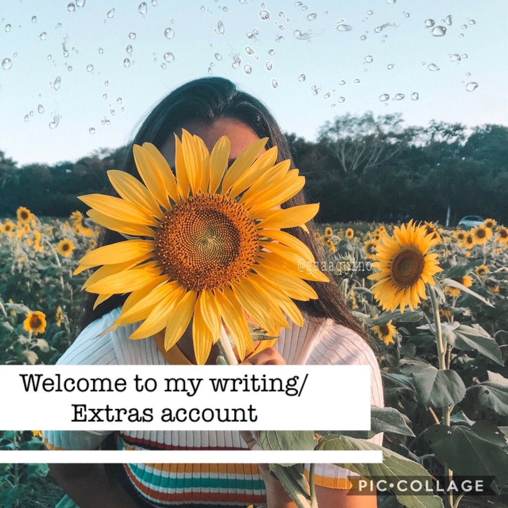 Yayyyy🙈💓 it's my extra/writing account☺️🎉💗I will post writing, photography, collages, quotes etc💘🌻I will try to be as active as I can 😁
