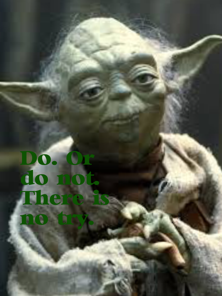 Do. Or do not.
There is no try.