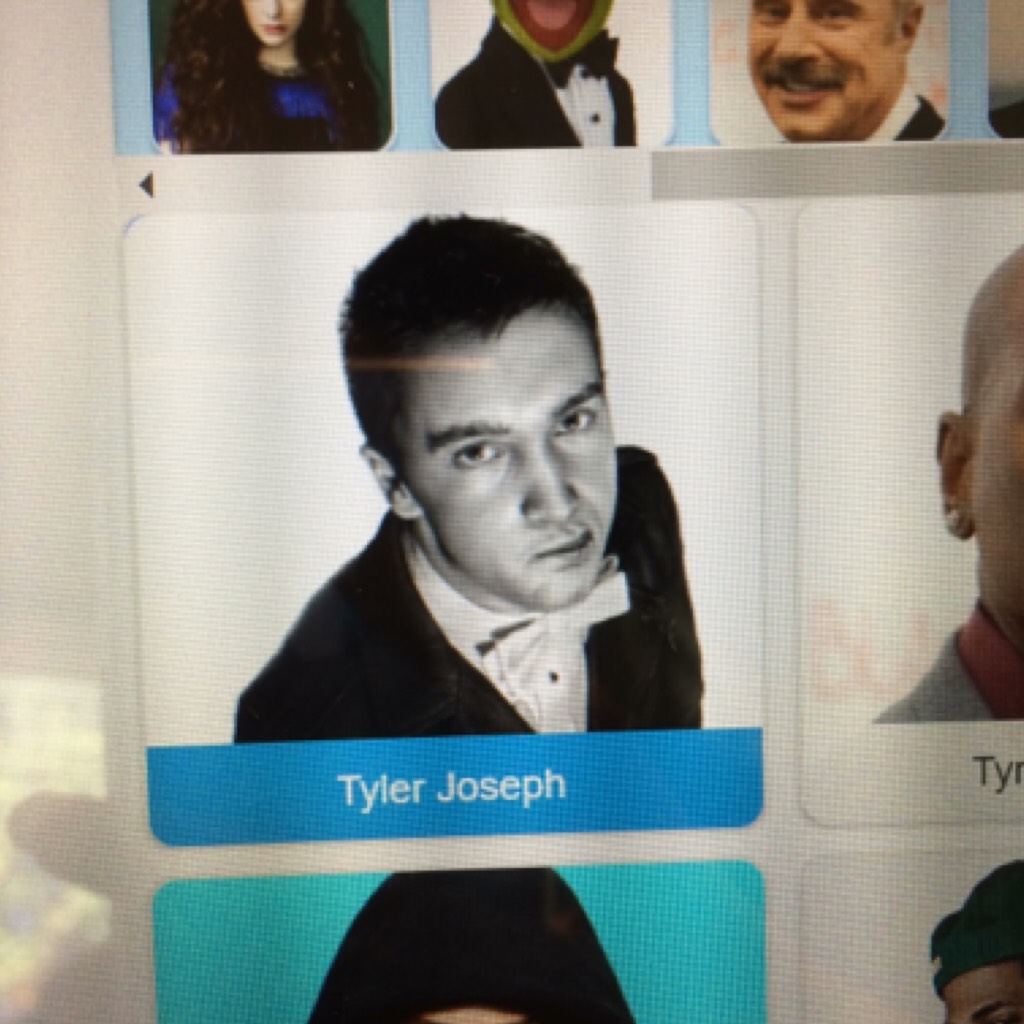 so there was this learning website and we got to choose our interests and can we just appreciate the picture they chose for tyler 