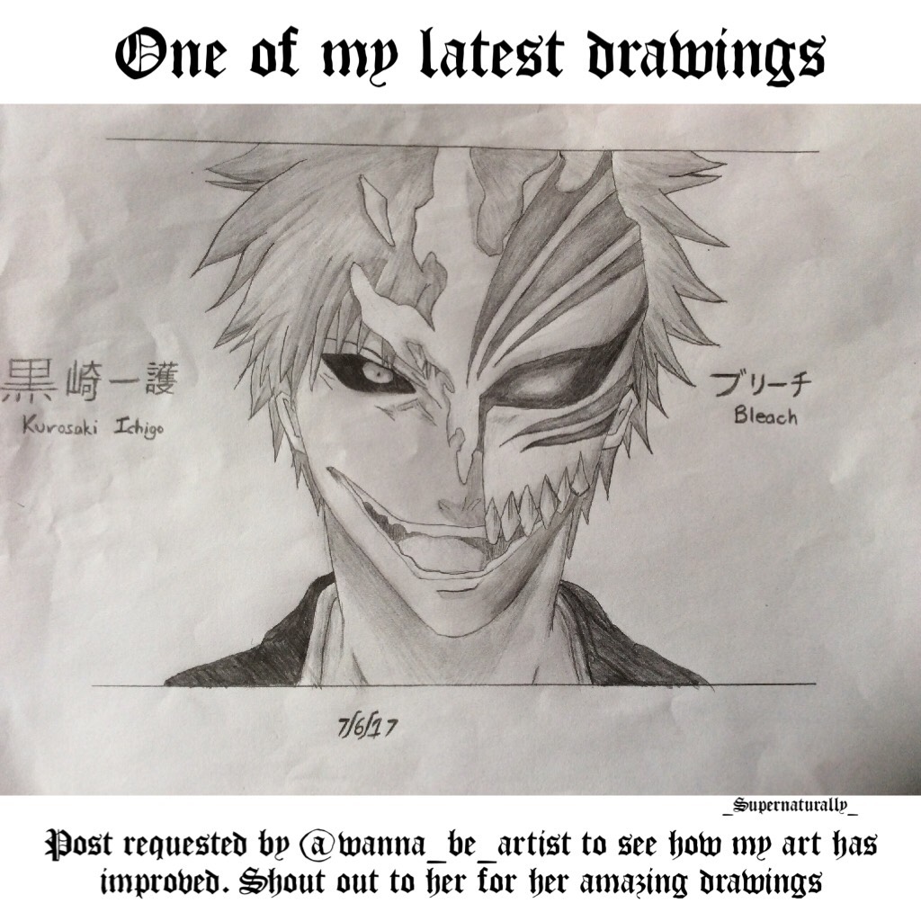 Anime - Kurosaki Ichigo
Hope you like! Rate 1-10 as usual with my drawings
(๑╹ω╹๑ )
