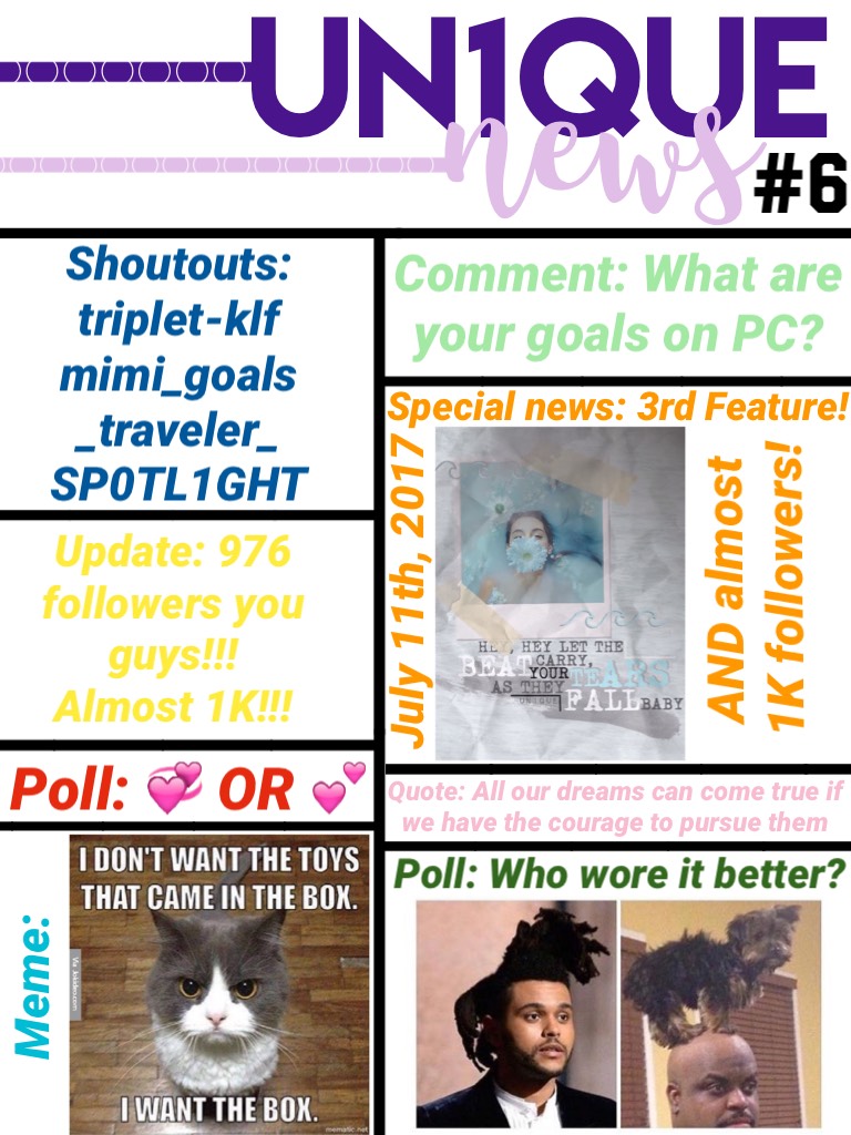 💞TAP💞
News #6
Thank you for my third feature!!!
And almost 1K!
You guys are awesome!
Thank you.