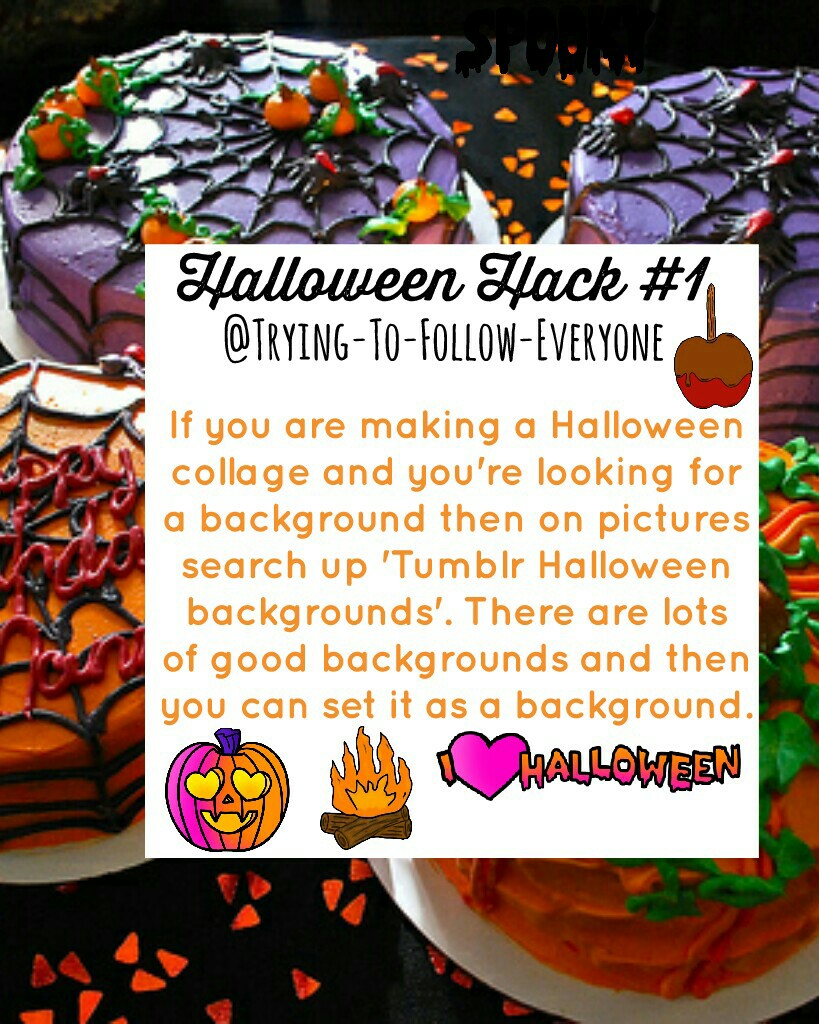 🎃TAPPY HERE🎃
Ok guys so I am probably like the stupidest PicCollager ever! I didn't even realise there was sooo many brand new fonts!! 😂😂 I didn't even realise!! Anyways, this is a new series called 'Halloween Hack'. Stay tuned 4 more 😘