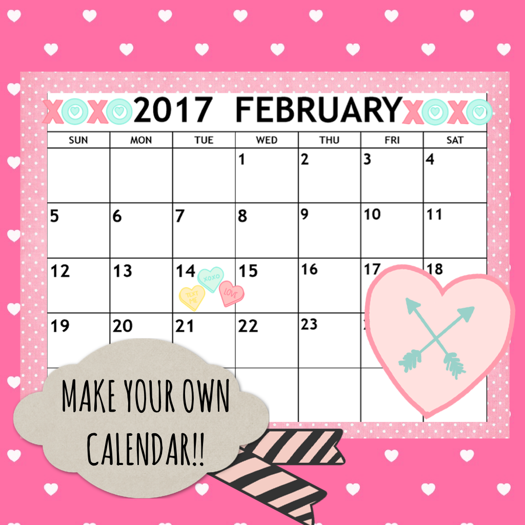 Make your very own personalized February calendar using my "Dear to Me" pack and you can even use it as your lock screen on your phone for easy calendar access! 😊