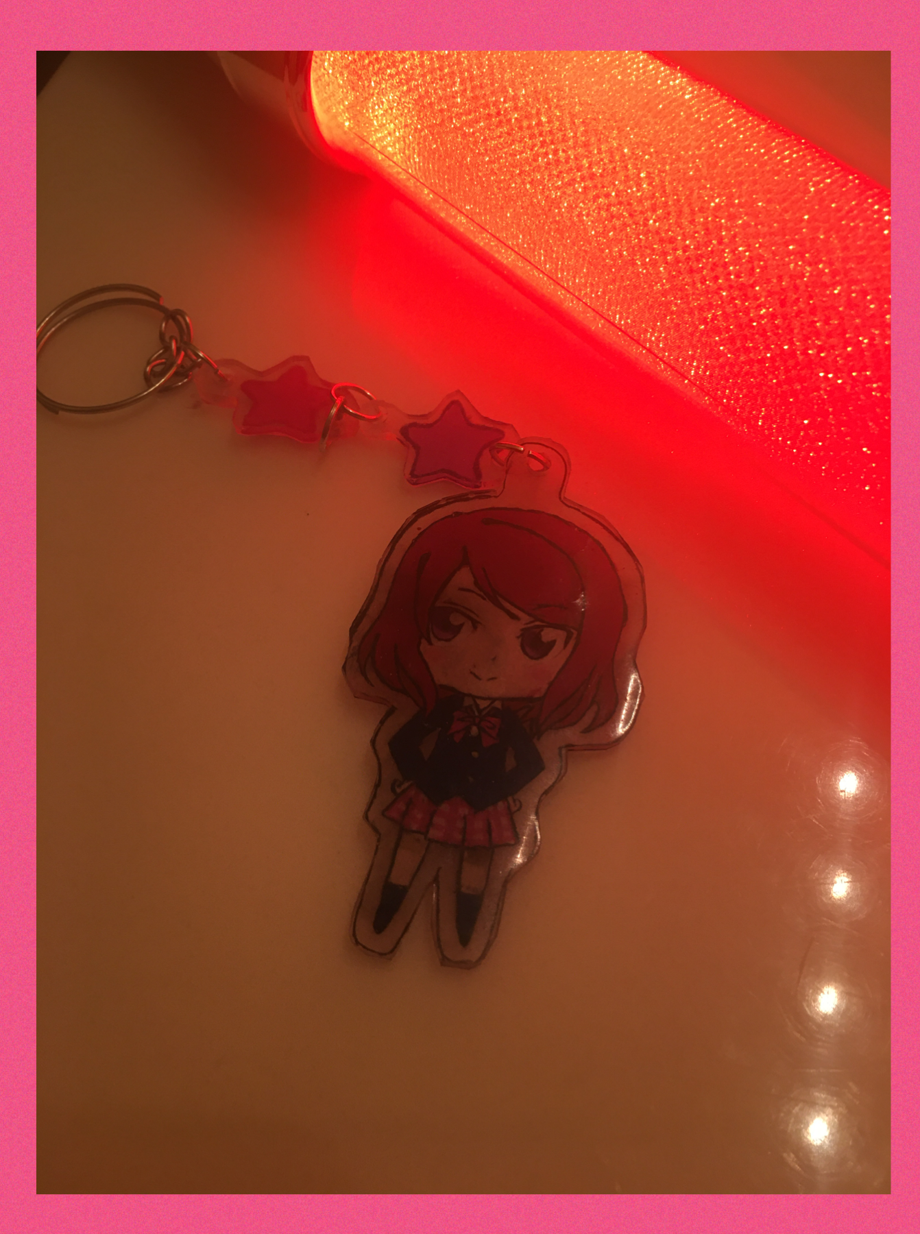 I’m going to a love live concert on Tuesday so I made this keychain for my light stick 