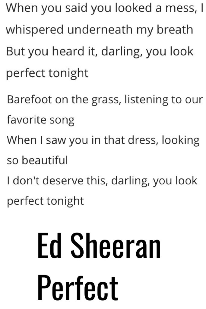 Ed Sheeran Perfect 