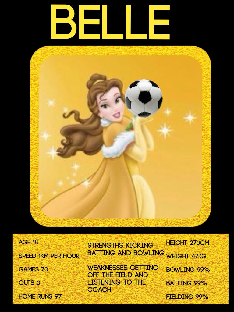 Belle soccer player card by Cathleen creations