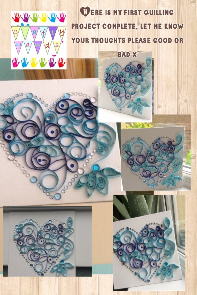 Here is my first quilling project complete, let me know your thoughts please good or bad x