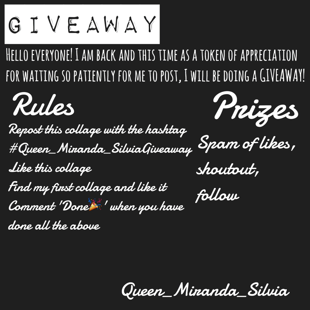 #Queen_Miranda_SilviaGiveaway Please join!