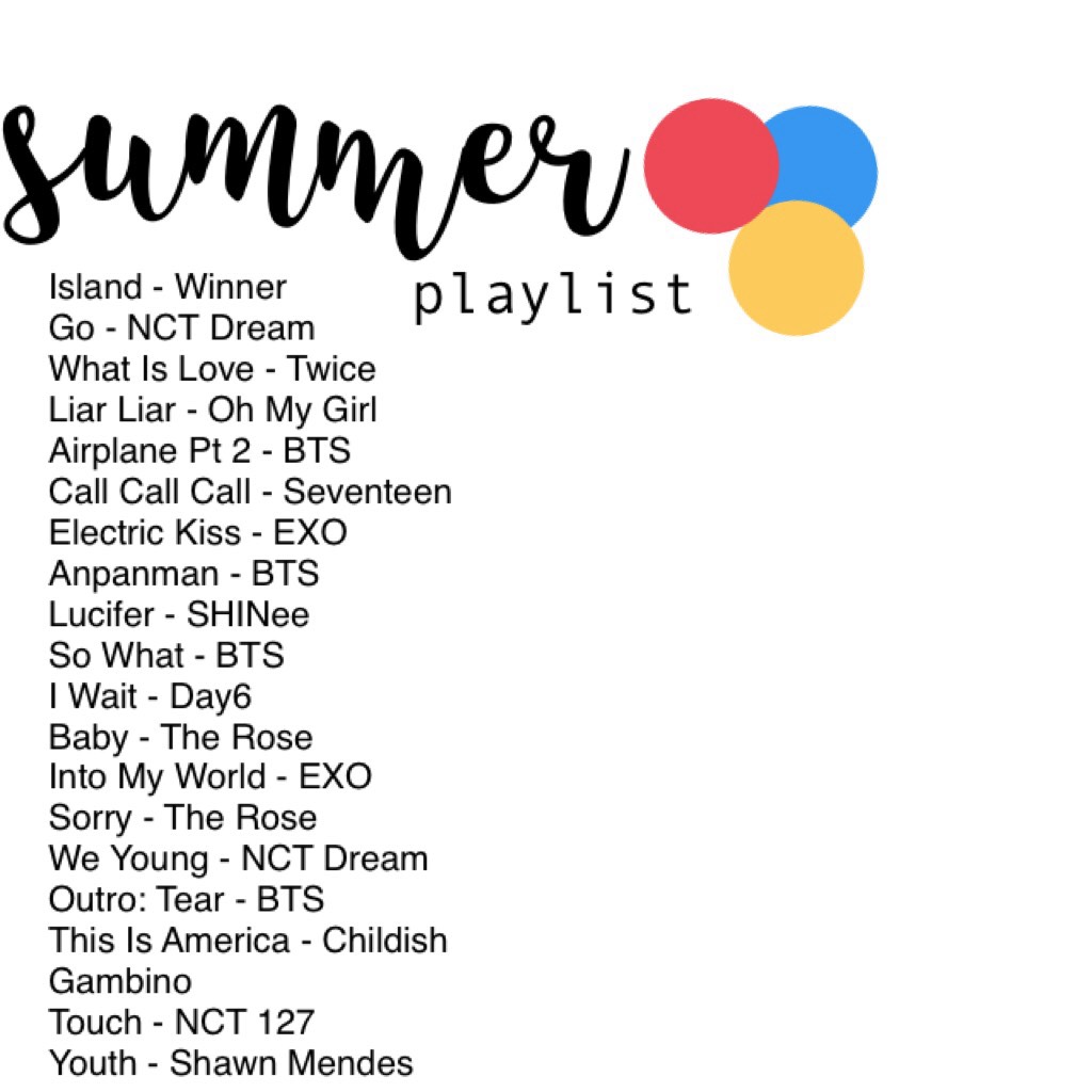 click
my summer playlist lol
I would have put the entire LY Tear tracklist but I got lazy😂
enjoy :)