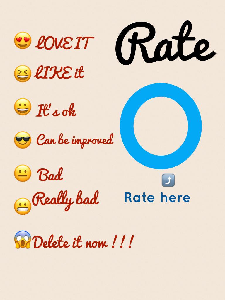 It's time to rate 
