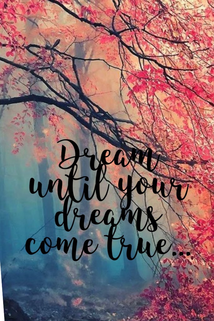 Dream until your dreams come true...
