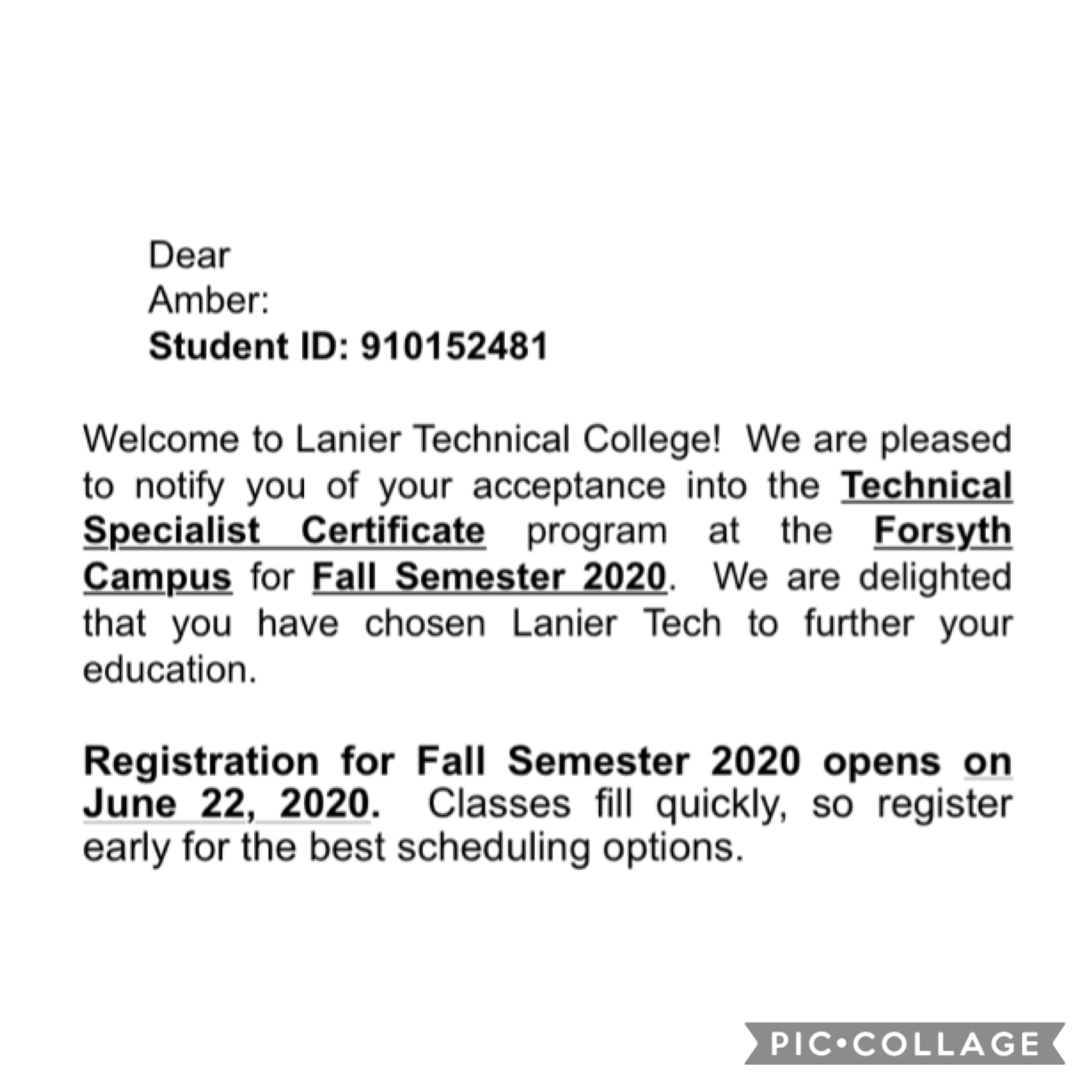 guys i did it !! 🥺 it’s not as big of a deal as Emma going to UNG bc i’m just going here my first year to get basic classes out of the way but :’) i did ittttt