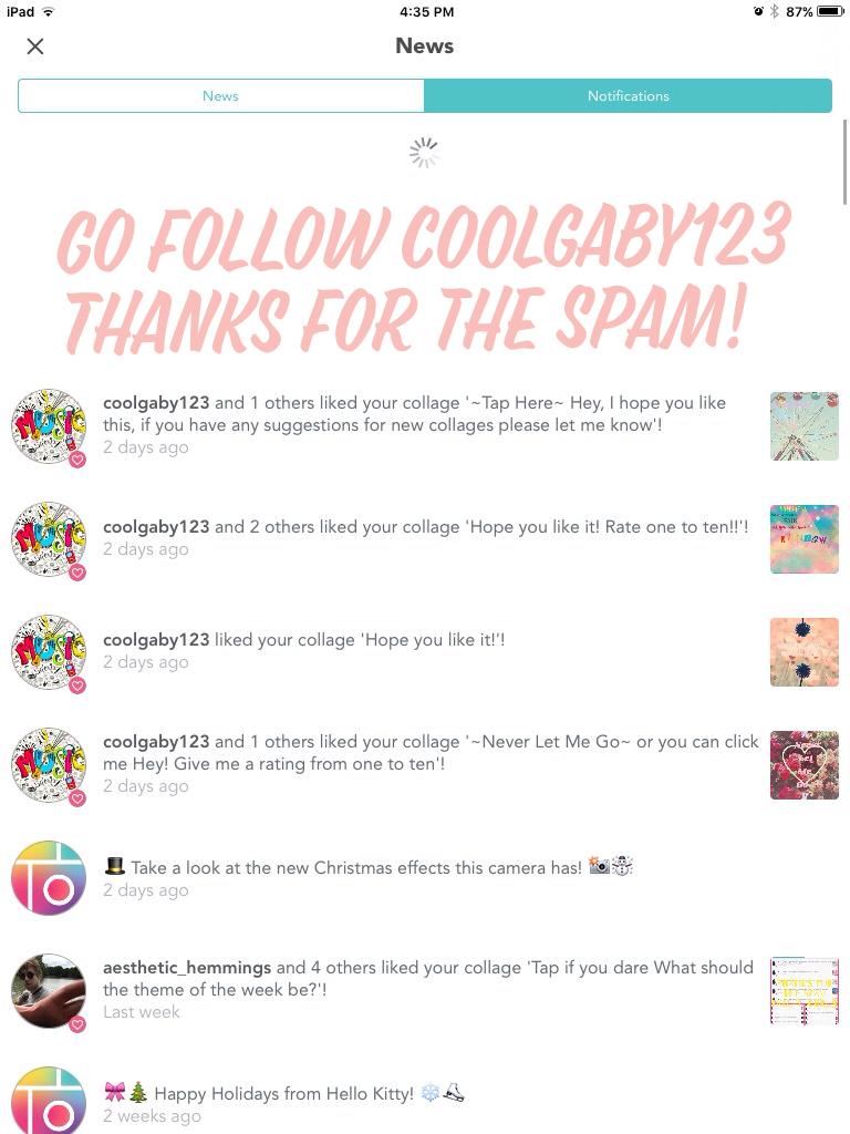 Go follow coolgaby123 
Thanks for the spam!