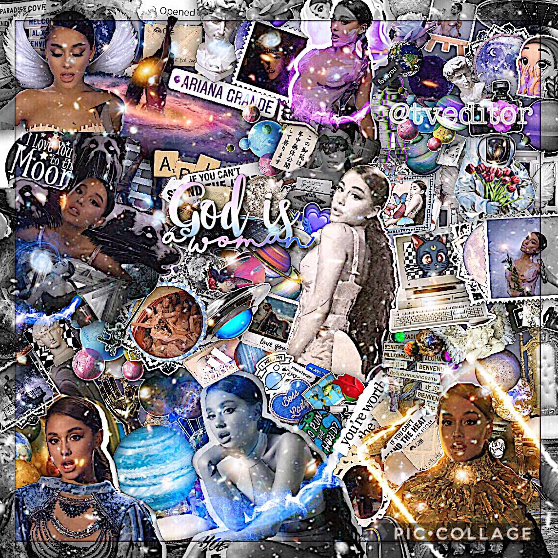 god is a woman 💙 I love this edit sm ( I made this for a entry on this contest on ig ) I love the sweetener album sm 💕💕 I don’t wanna go to school tomorrow I hate it bye 