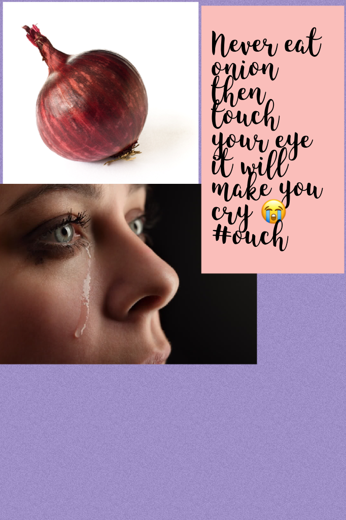 Never eat onion then touch your eye it will make you cry 😭 #ouch