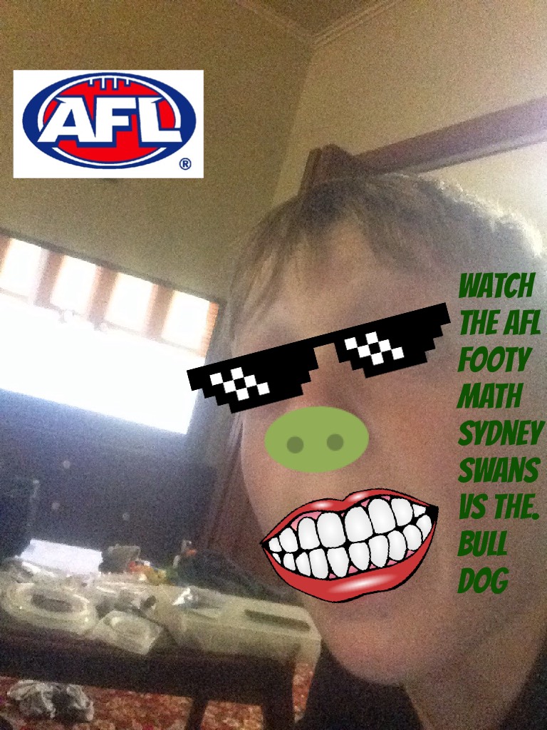 Watching the Afl footy math Sydney swans vs the. Bull dog