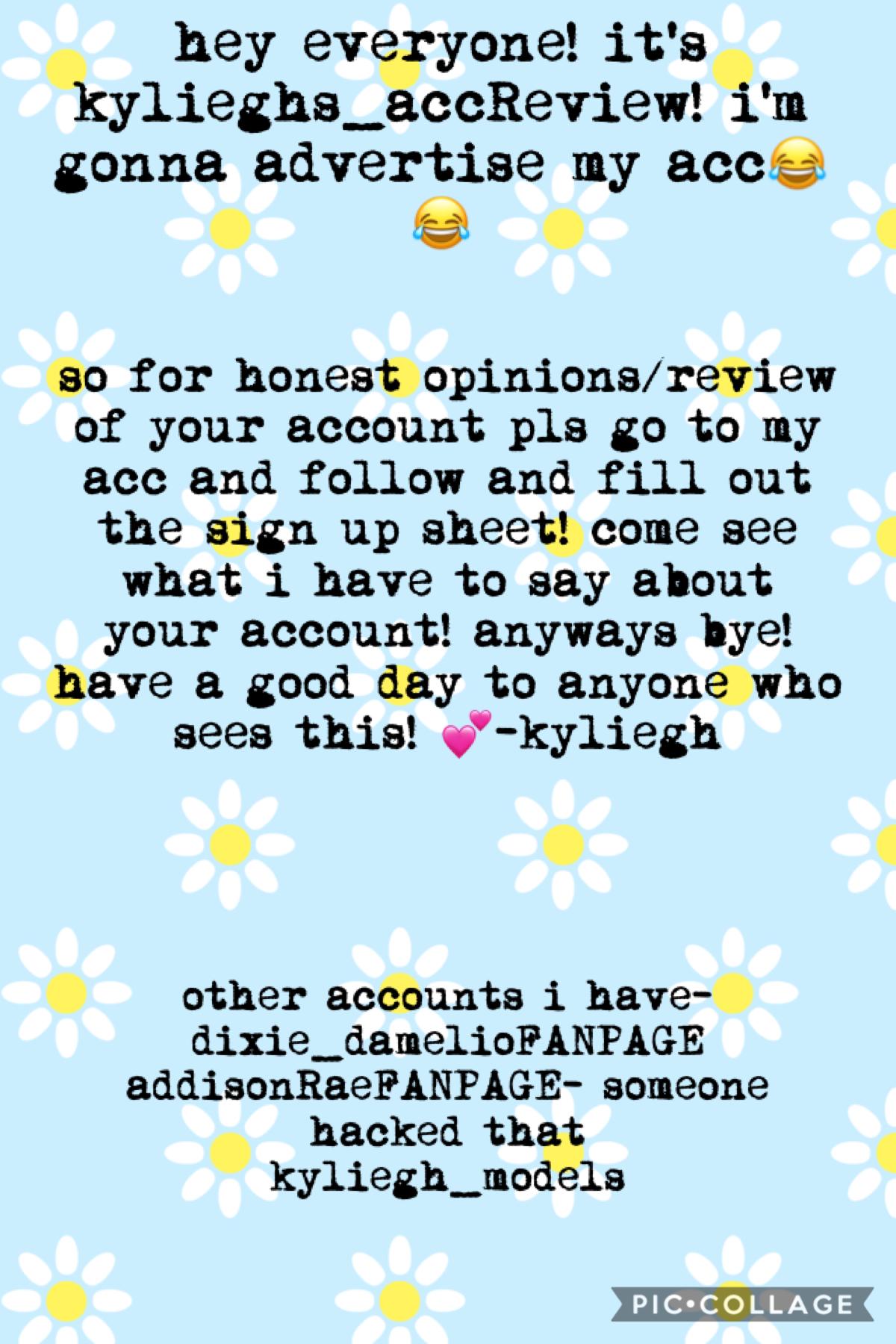 go follow and fill out a acc review sheet @kylieghs_accReview 