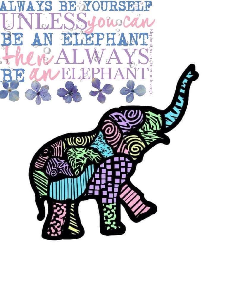 this is cute, matches the background and text🐘💕