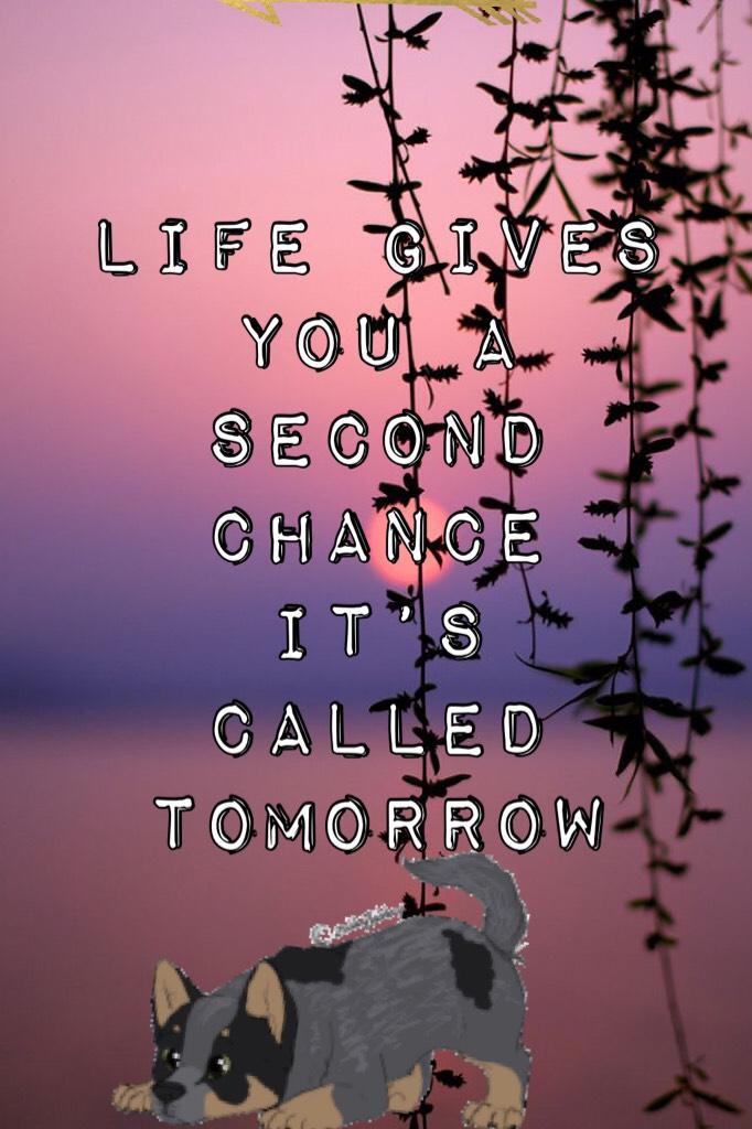 Life gives you a second chance it’s called tomorrow 