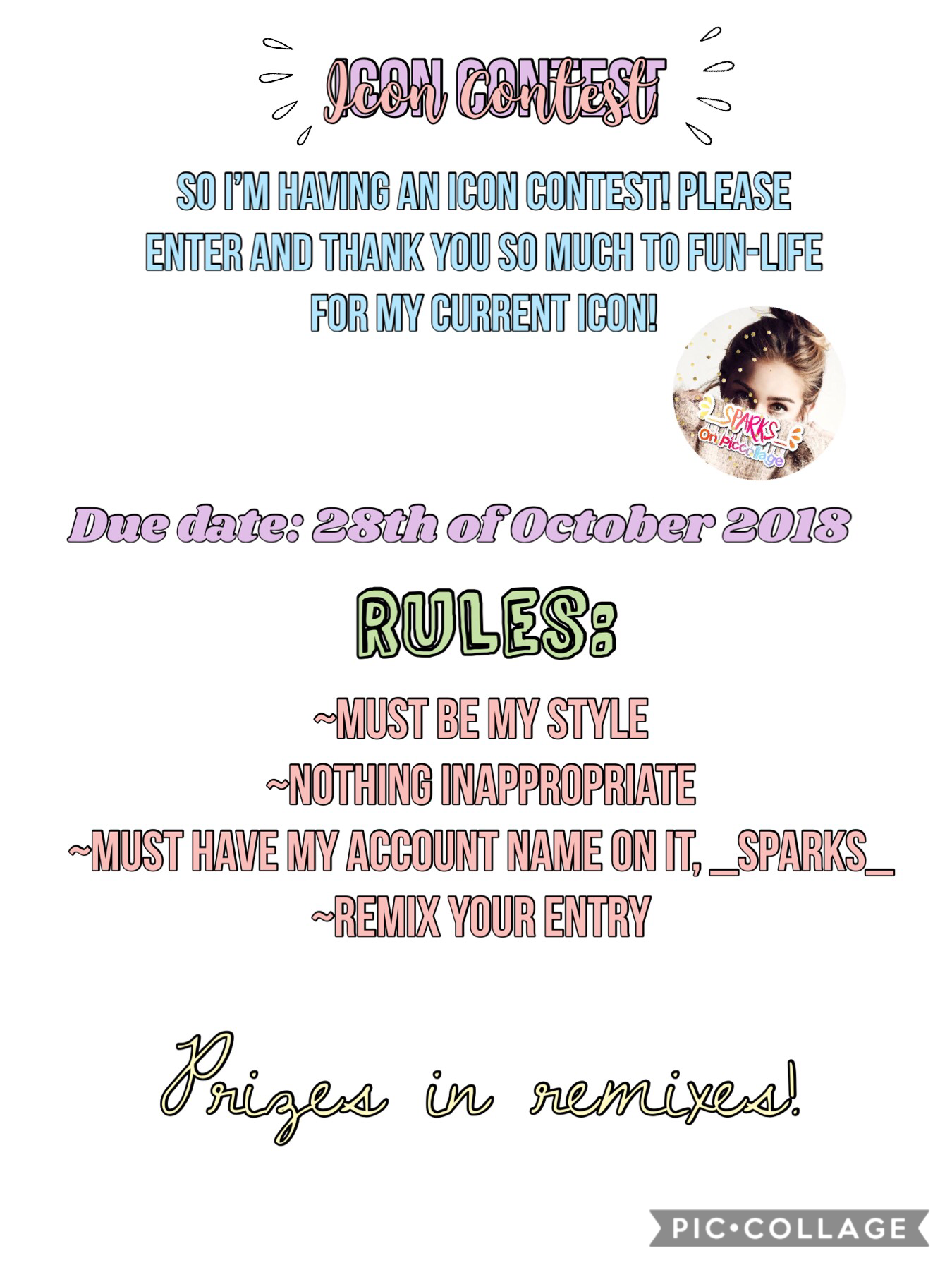 Icon contest! Please enter, it would mean so mush to me😘😘