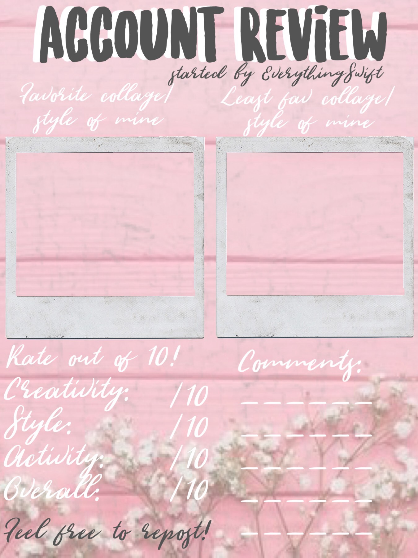 Account Review! I would really appreciate it if you took a few min a filled this out! 💕