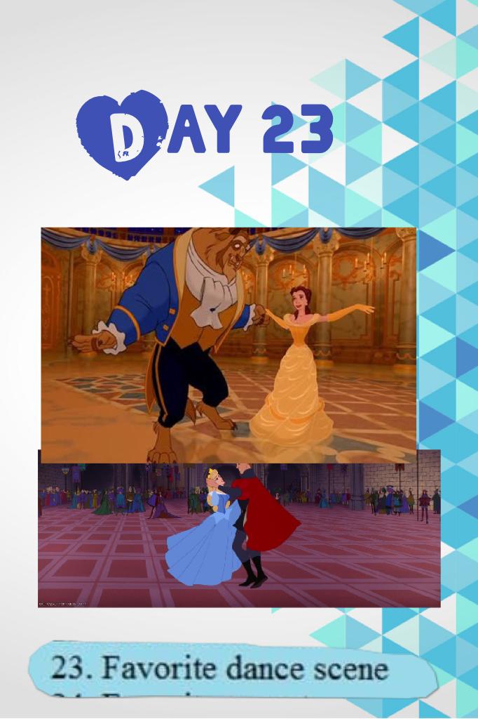 These two dance scenes are the cutest and the way sleeping beauty's dress changes from blue to pink by the fairies is just funny and Belle's dress is beautiful and the dance is the best too lol