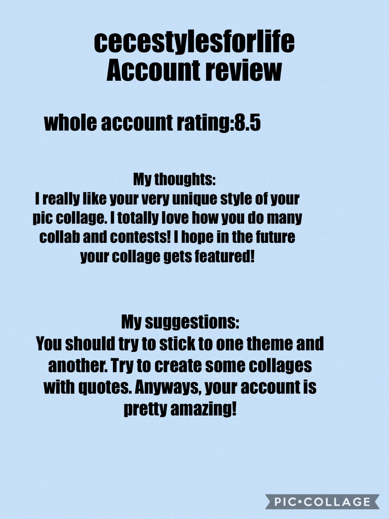Tap

Eyy guys I have been soooo busy so yep. And here’s another review @cecestylesforlife!
You’re welcome and thank you for entering my account review!!