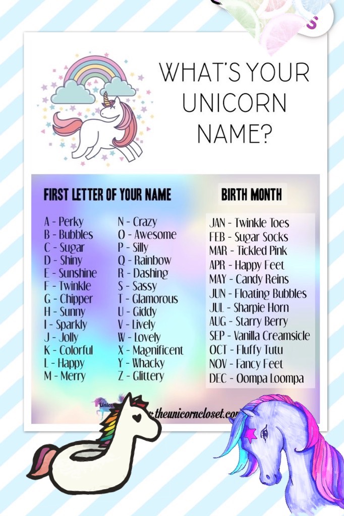 What is your Unicorn name?? 
Comment your unicorn names