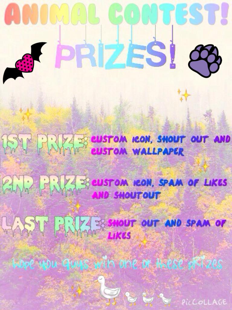 Here are the prizes that I'll be giving out once the contest finishes😊😘