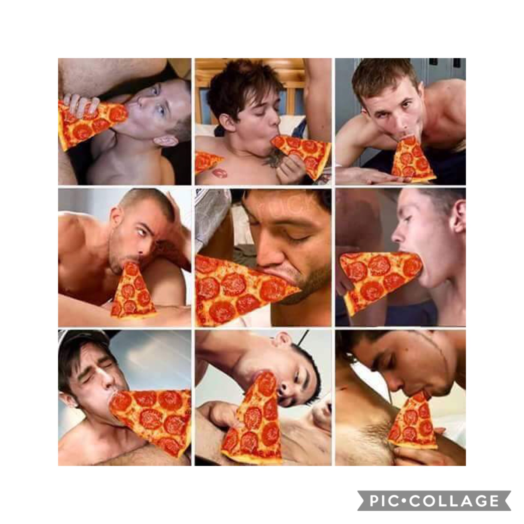 Just some people eatin pizza