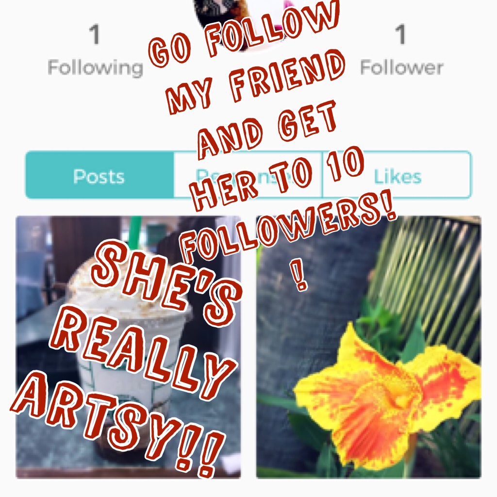 Go follow @-ArtsyAnne- and get her to 10 followers!!