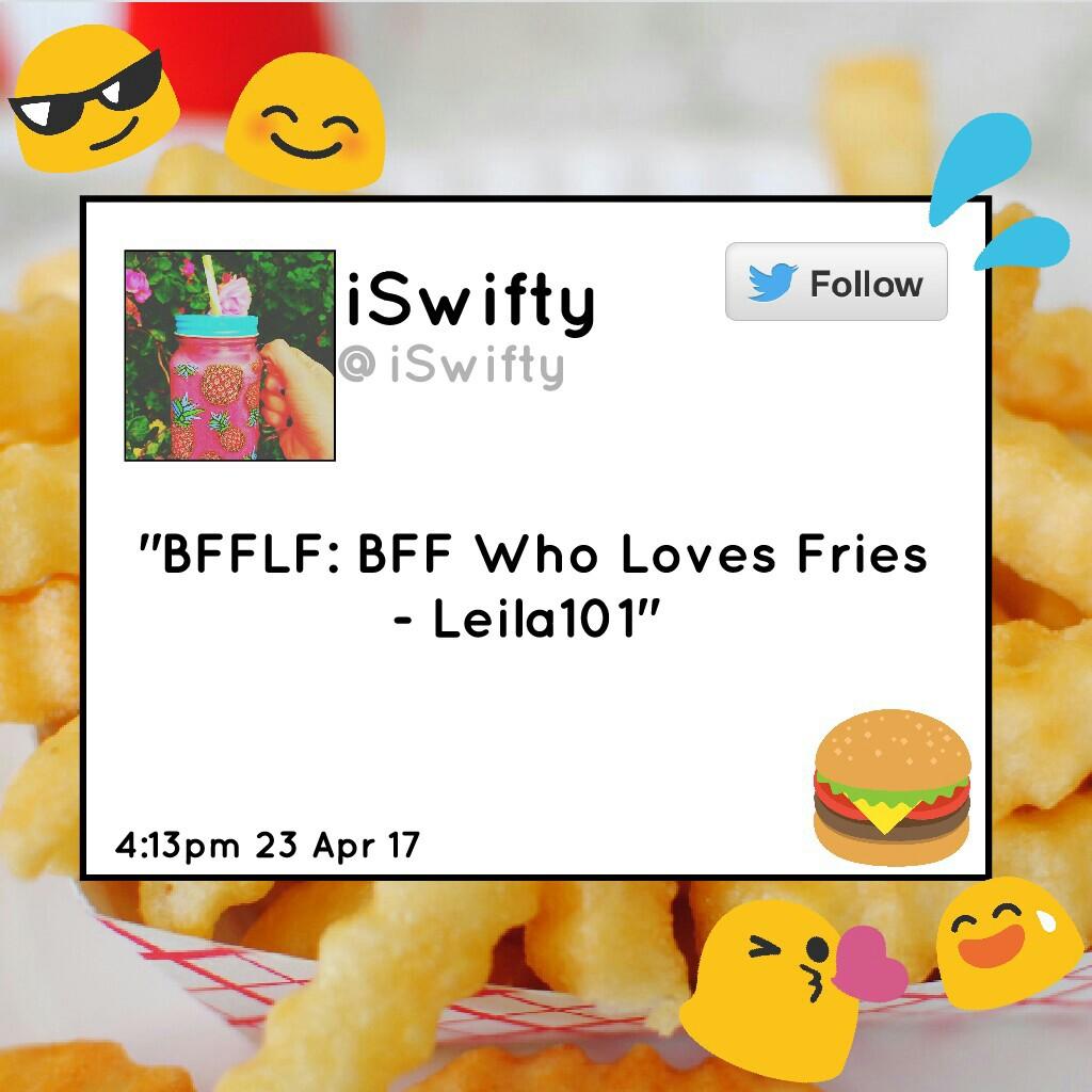Haha 😂 LOVE this one too!! Who else is a BFFLF?! Pconly! 💕 

Tags: Pconly collage piccollage stickers cute tweet BFF best friends forever French fries cheeseburger emoji Leila101 love food cheeseburger 