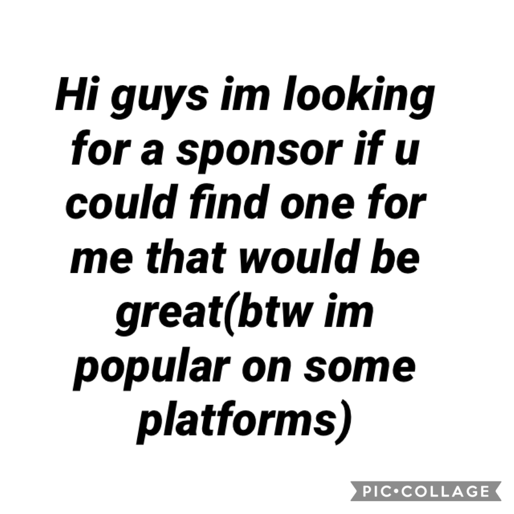 Looking for sponsors