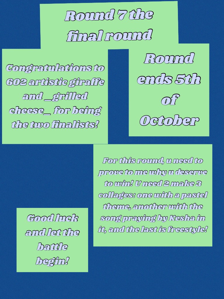 Round ends 5th of October