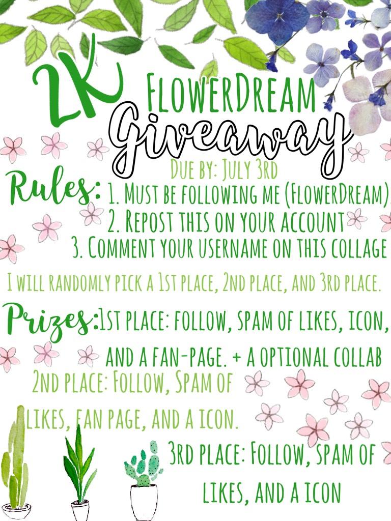 🌸🍃 2K giveaway! I hope you enjoy this giveaway! 😊 This is purely random so everyone has a equal chance to win. 🍃🌸No one entered before so I changed the date. Also whoever was the one person that voted here you go!
