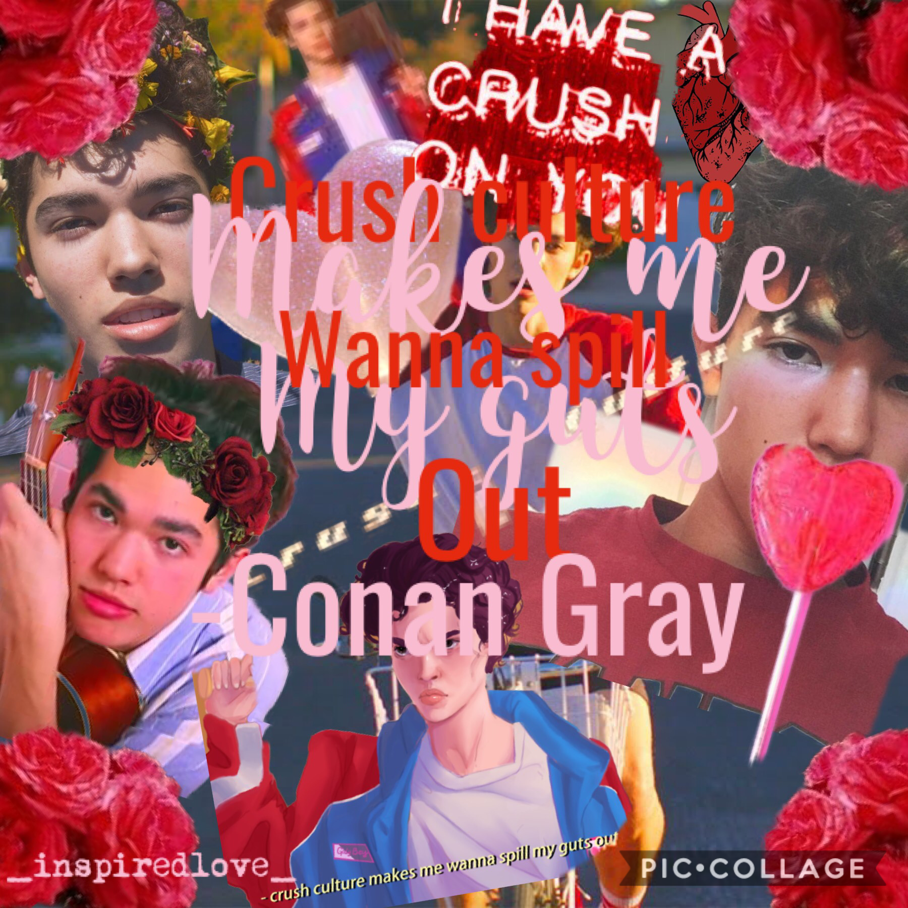 I am absolutely in love with this new song called “Crush Culture” by Conan Gray... it’s great. I would recommend you listen to it. Anyways, have a good day/night💖