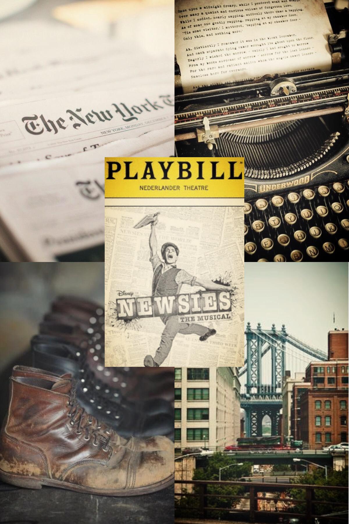 Some musical aesthetics coming up for all y’all Broadway fans!!! 
-
Here’s an aesthetic of Newsies, my favorite Broadway musical!
