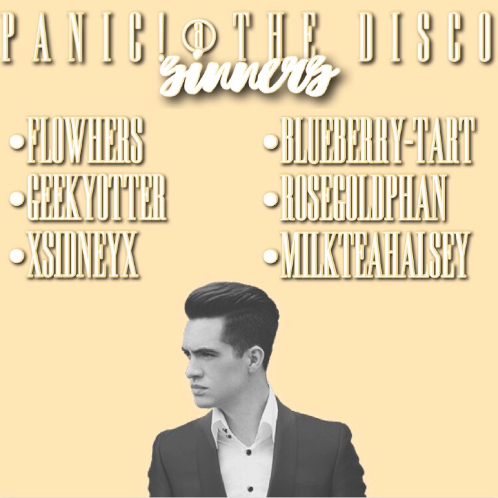 Team P!ATD 💛 Hey guys so this is the last team! I'm going to spend the rest of the day remind everyone in the games that the games will be beginning and if you signed up and aren't in one of the teams, then I'm really sorry! 😬😭 I need the teams to be some